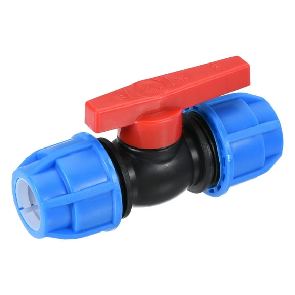 Uxcell PE Plastic Shut Off Switch Ball Valve Blue for 20mm Garden Irrigation Tube