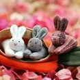 thumbnail image 2 of Easter Saving Feltree Easter Decorations Toys Unzip the rabbit doll toy：3 bunnies in carrot purse Easter Gift, 2 of 8
