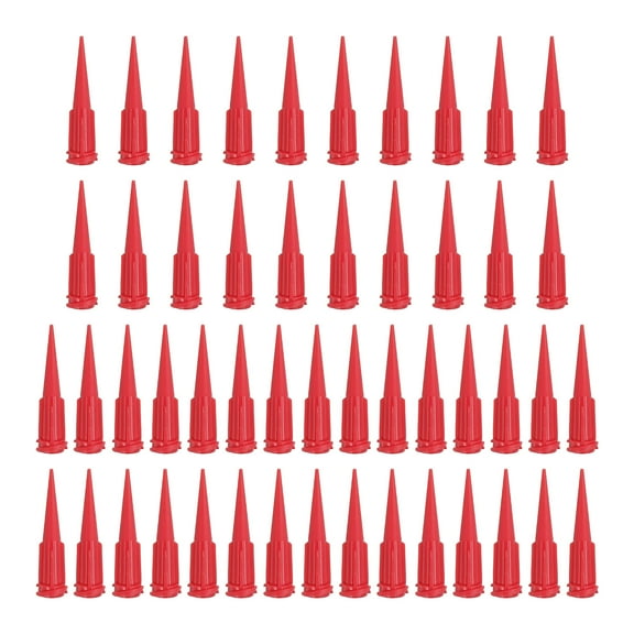 50 Pcs 25G Plastic Blunt Tip Tapered Dispensing Needle for Adhesives Glue Refilling Liquids, Red