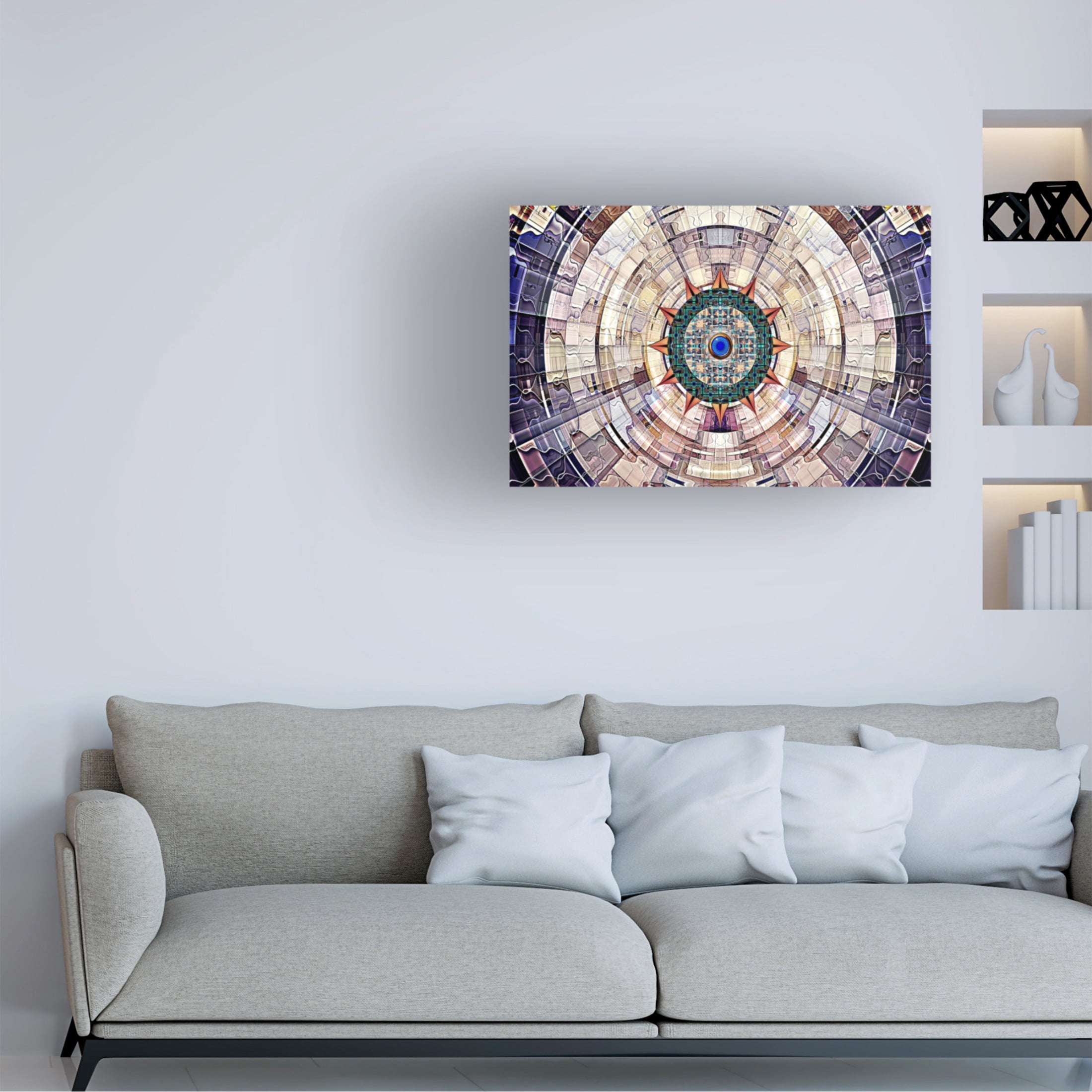 Canvas Wall Art - David Manlove 'Symmetrical Circuitry' Wall Art for Living Room, Bedroom, or Office Décor by Trademark Fine Art - 32 x 22 Inches