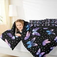 thumbnail image 4 of jejeloiu Cartoon Butterflies Bedding Comforter Set,Cute Stars Print Twin Comforter Sets,Purple Blue Black Bedding Set For Girls Kids,Luxury Bedroom Decor Reversible,2-Piece, 4 of 8