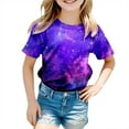 thumbnail image 4 of Boys Purple Shirt Size 6-7 Cool Printed T-Shirts Short Sleeve Casual Loose Crewneck T-Shirt Funny Party Shirt Soft Comfortable Children Clothes (Child, T12 Dark Purple, 6-7 Years), 4 of 4