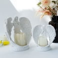 thumbnail image 4 of Candelabro de aromaterapia con forma de ángel de oración con alas blancas puras, accesorios de decoración para sala de estar, comedor, boda, ambiente romántico para pareja, 4 of 5