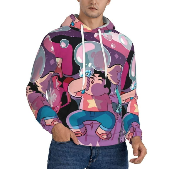 Steven Universe Trendy Cartoon Men'S Fleece Hooded Hoodie, hoodies for women men with pockets,Fall Fashion 2025 Pullover Sweaters Winter Clothes