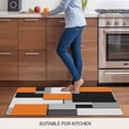 thumbnail image 5 of Orange Grey Black Geometric Door Mat&nbsp;Indoor Outdoor Entrance, Non Slip Rug for Kitchen Bathroom Entryway Rug, Modern Abstract Art Washable Doormat Floor Mat for Office Home Decor 20x31.5 Inch, 5 of 8