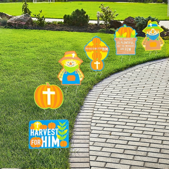 10 1/2" - 11 1/4" Faith Scarecrow Yard Signs - 6 pieces