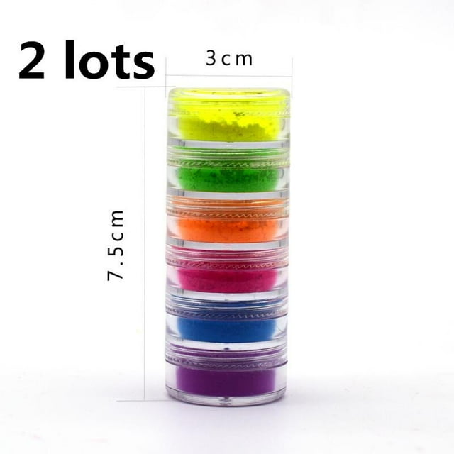 6 Colors Mixed Neon Powder Eyeshadow Matte Mineral Sequin Nail Powder Shimmer Shiny Eyeshadow Waterproof Eyeshadow Mskeup tool