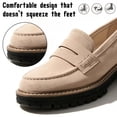 thumbnail image 4 of CHICVOMEY Vintage Penny Loafers for Women Slip On Platform Shoes with Lug Sole Arch Support Comfort Non-Slip Work Shoes for office Business Casual, 4 of 10