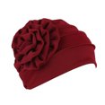 thumbnail image 2 of Walbest Womens Side Flower Elastic Turban Beanie Head Scarf Wrap Chemo Cap Hat, Breathable Headwear Hair Cover Muslim Cap (Elastic: One Size Fits Most), 2 of 7