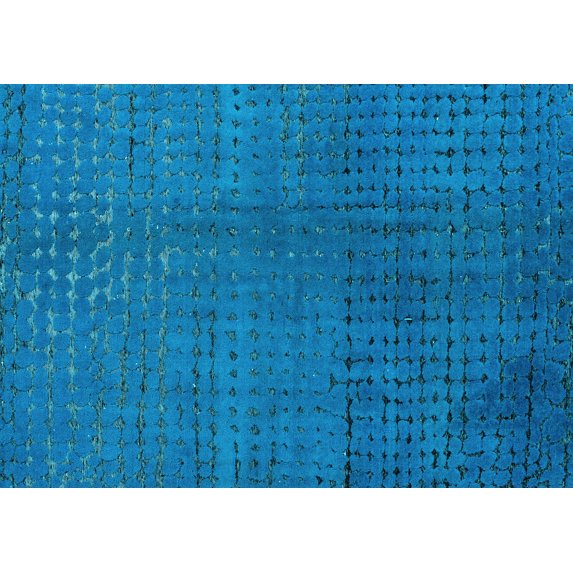 Ahgly Company Indoor Rectangle Abstract Light Blue Modern Area Rugs, 8' x 10'