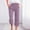 Purple, variant on Brondbend Women Cropped Pants Casual Straight Leg Capri Pants for Women Elastic Mid Waist Solid Color Drawstring Cotton Trousers with Pocket Fashion Relaxed Fit Summer Fall Outdoor Vacation