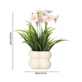thumbnail image 3 of Flores artificiales con jarrón de cerámica para decoración del hogar, arreglo floral artificial para salón, escritorio, entrada, sin mantenimiento, 3 of 5