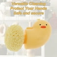 thumbnail image 3 of Unique Bargains Duck Shape Dish Brush with Handle Cartoon Kitchen Scrub Brushes for Cleaning Dish Scrubber Yellow, 3 of 6