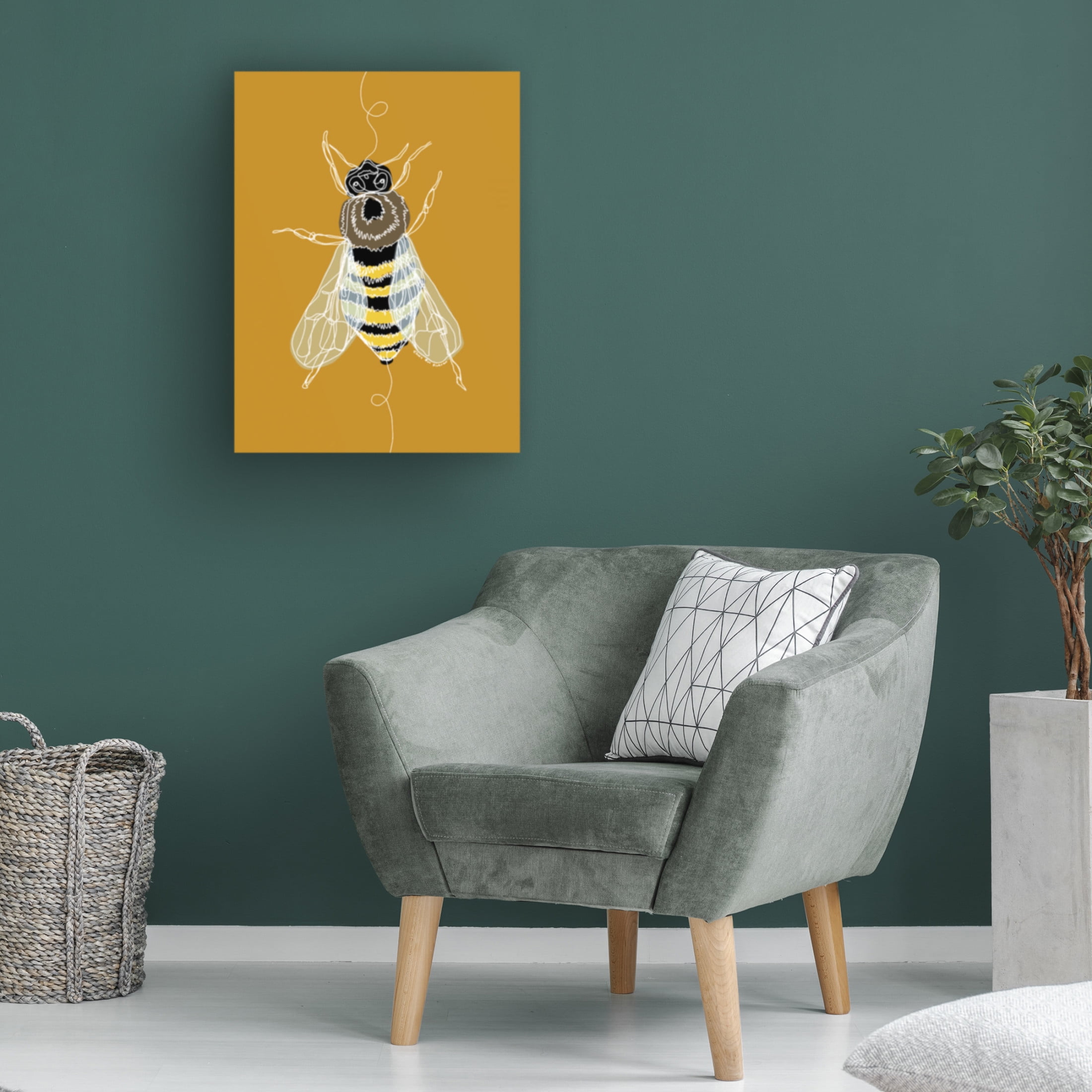 Canvas Wall Art - Cherie Roe Dirksen 'Honey Bee' Wall Art for Living Room, Bedroom, or Office Décor by Trademark Fine Art - 24 x 32 Inches