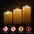 thumbnail image 4 of Flameless Candles Led Battery Operated - with Remote Control Timer Flickering Flame White Pillar Candle Lights - Set of 3 Unscented 4" 5" 6", 4 of 8