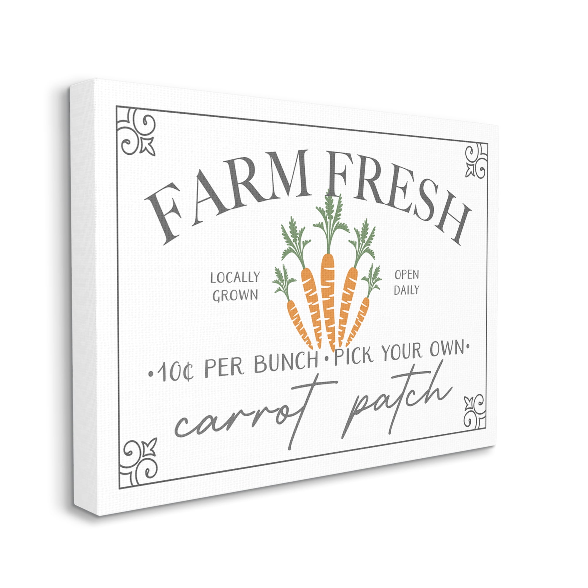 Farm Fresh Carrot Patch Seasonal Springtime Vegetables Canvas Art, 48 x 36, By JJ Design House LLC