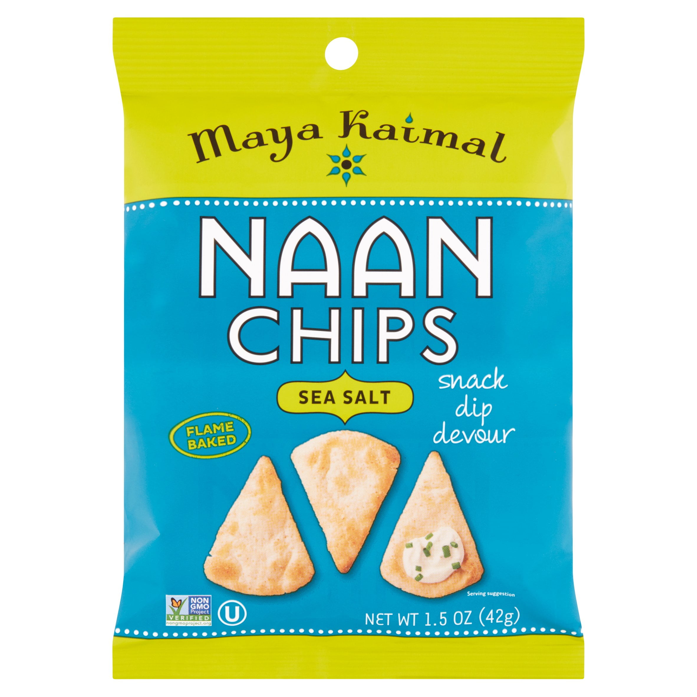 Maya Kaimal Sea Salt Naan Chips 1.5 oz, 24 pack