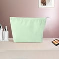 thumbnail image 5 of Unique Bargains 1 Pc Seersucker Stripes Makeup Bag Green Polyester, 5 of 6