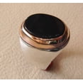 thumbnail image 2 of Black Onyx Mans Ring, Natural Flat Black Onyx Ring, Two Tone Silver Jewelry, 925 Silver Ring, Birthday Gift, Heavy Mens Ring, Arabic Design, Ottoman Style Ring, Christmas, Turkey Mens Signet Ring, 2 of 6