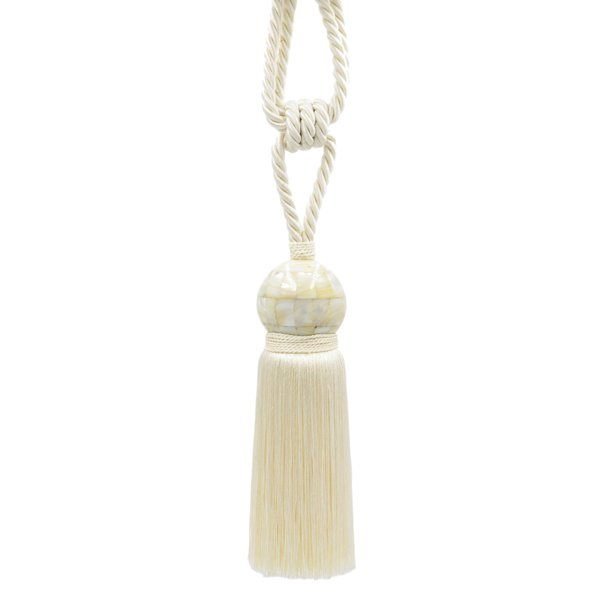 Stunning Ivory Mother of Pearl Tassel Tieback With 8 1/2" Tassel, 28