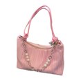 thumbnail image 4 of Bolso de hombro plisado Link, Color puro, gran capacidad, bolso de hombro individual de PU a la moda para mujer, verano, 4 of 8