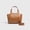 Brown, variant on Gold Logo Mini Tote Handbag, Smooth PU Adjustable Detachable Strap Daily Handheld Shoulder Crossbody Purse for Women, Brown