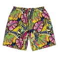 thumbnail image 3 of Uemuo Colrful Tropical Leaves Pattern Men's Swim Trunks Hawaiian Beach Bathing Suit Swimsuits Beach Quick-Dry Shorts with Pockets-3X-Large, 3 of 9