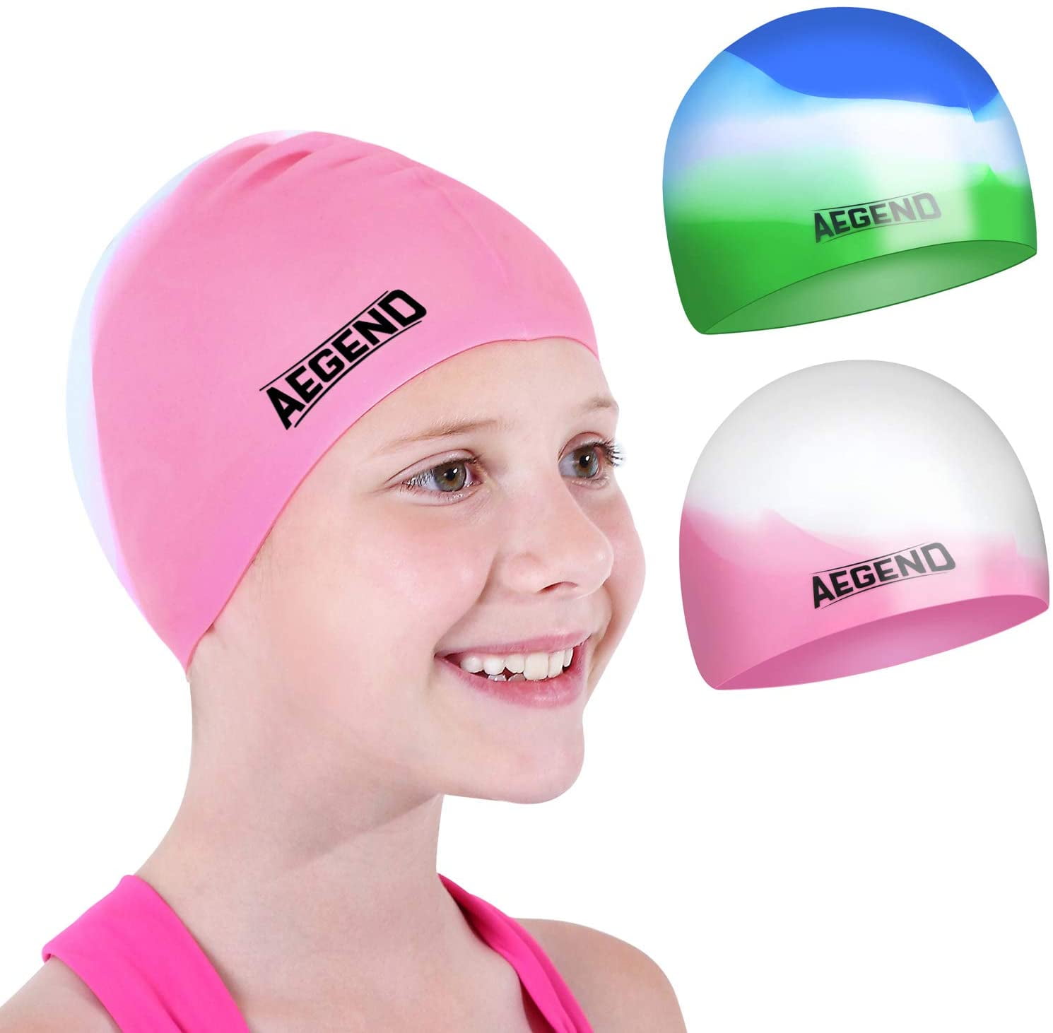 12 Durable Silicone Swimming Cap 