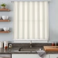 thumbnail image 5 of Sage Green Striped Sheer Curtains 45 Inches Long, Modern Farmhouse Green Stripes Light Filering Curtains, Breathable Simi Curtain Privacy Drapes for Kitchen Bathroom Small Window Treatment, 5 of 9