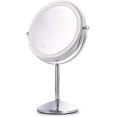 thumbnail image 1 of Vanity Mirror with Lights, FOME 8-inch Double Sided LED Makeup Mirror 1X 10X Desktop Magnifying Mirror with Light 3 Color Lighting, Height Brightness Adjustable Touch Screen Rechargeable Makeup Mirror, 1 of 7