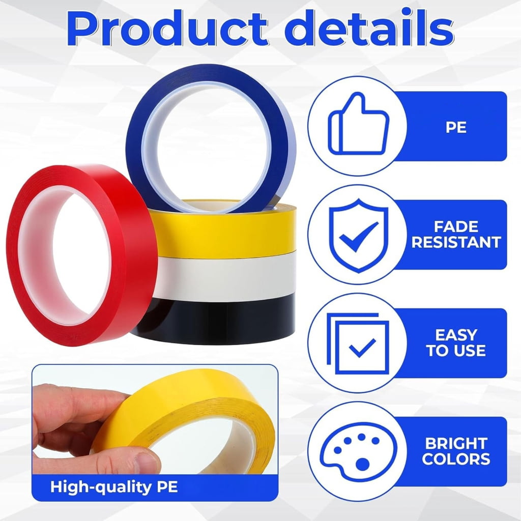 Miiottaa Multiple Purpose Grip Floor Tape Featuring Powerful Bond for Playgrounds Gyms
