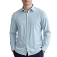 thumbnail image 3 of Cotton Linen Business Casual Dress Shirts for Men Lightweight Long Sleeve Button Down Collared Work Shirts, 3 of 5