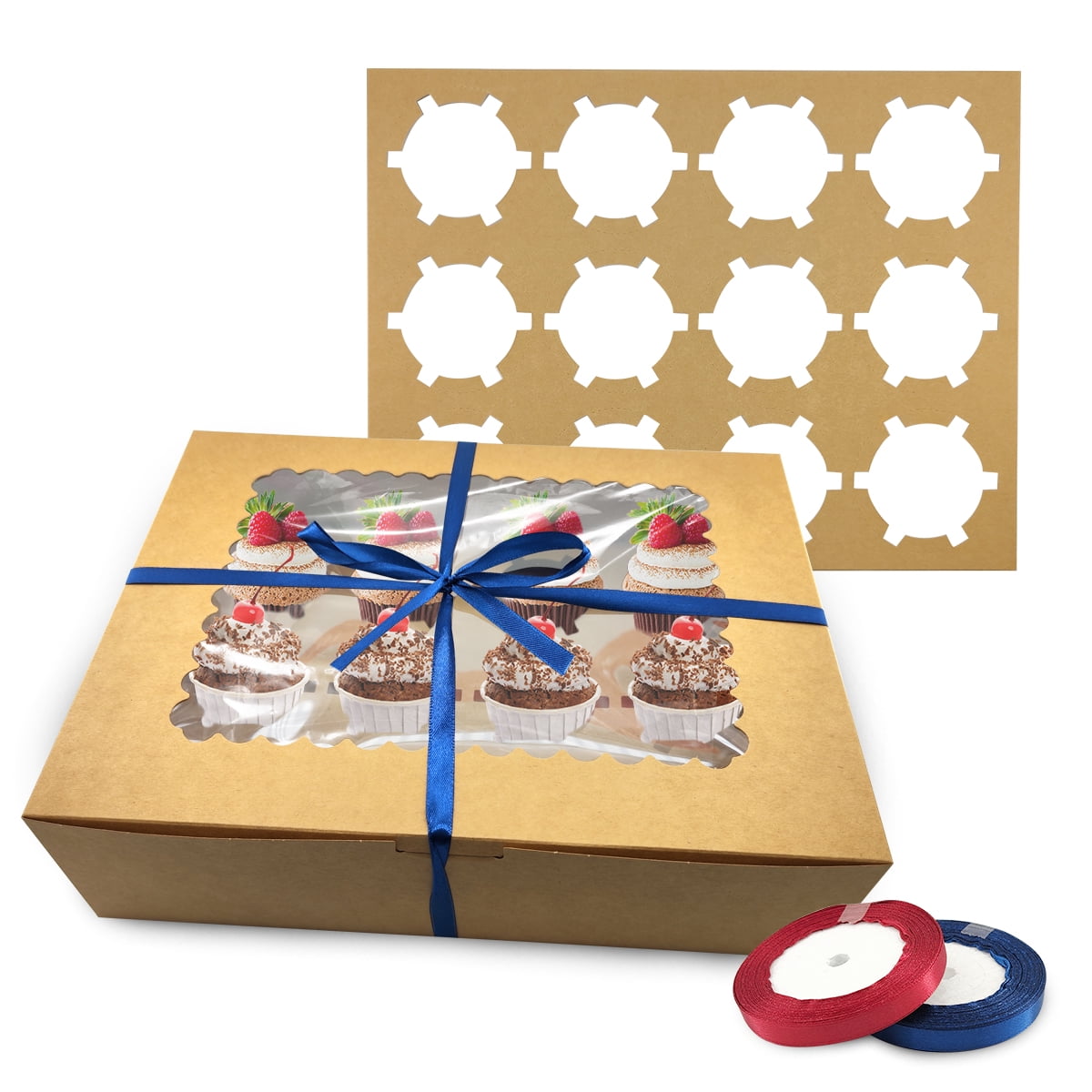Logianis 15Packs Cupcake Box Holds 12 Cupcakes Cupcakes Carrier with