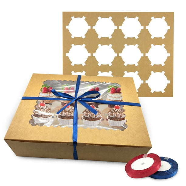 Logianis 15Packs Cupcake Box Holds 12 Cupcakes Cupcakes Carrier with