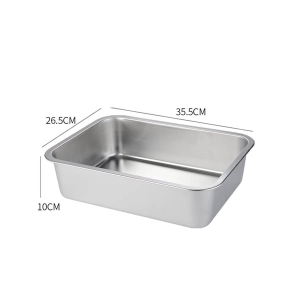 TELOLY Stainless Steel Cat Litter Box,Stainless Steel Material Small Litter Box,Keeps Food Fresh and Hygienic Steel Litter Box,36*27*10CM