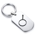 thumbnail image 1 of Stainless Steel Iron Alchemy Symbol Dog Tag Keychain Circle Ring, 1 of 2