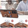 thumbnail image 6 of Slim fit Wallet Phone Case for Redmi Note 12S, Portable Ring Design PU Leather Case, Safety Button and Cards Slot Cover for Redmi Note 12S,DK Brown, 6 of 16