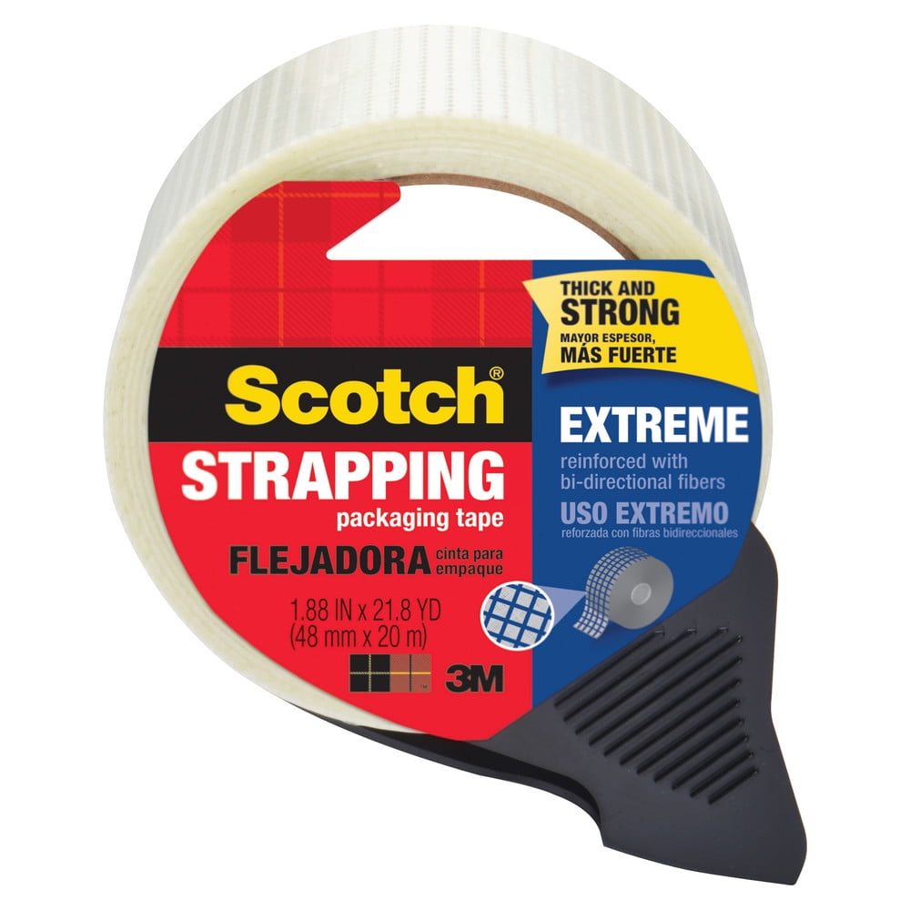 Scotch Bi-Directional Filament Tape w/Dispenser 1.88' x 21.8yds 3' Core Clear 8959RD