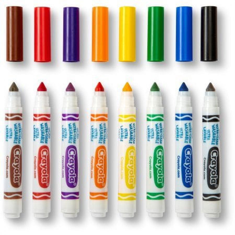 Crayola Broad Line Washable Markers, 8 Markers, Classic Colors Pack of 10