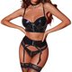 thumbnail image 1 of Gibobby Lencería sexy para mujer Conjunto de lencería sexy para mujer con encaje a juego(Negro, M), 1 of 5