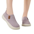 thumbnail image 2 of longantii Women's Breathable Mesh Slip-On Sneakers, Lightweight Casual Loafers with Anti-Slip Thick Sole, Comfortable Walking Shoes for Travel, Spring/Summer/Autumn Daily Wear Purple, 2 of 4
