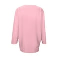 thumbnail image 4 of XIAONU Women V Neck Long Sleeve Blouse Loose Fit Soid Color Pullover Top Casual Office Daily Wear Blouses, 4 of 4