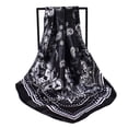 thumbnail image 4 of Vintage Paisley Print Square Silk Scarf for Women, 35-inch Large Fashion Neck Scarf, Lightweight Satin Head Scarf and Hair Accessory Black, 4 of 5