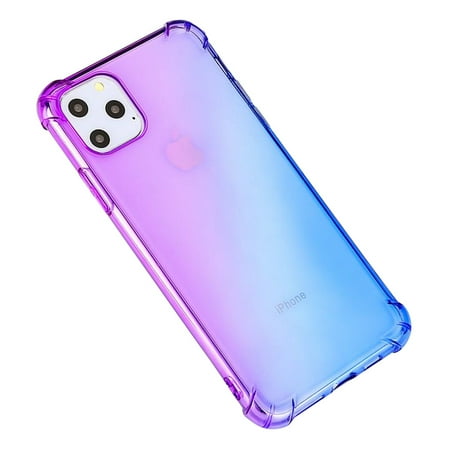 Gradient Colors Transparent Tpu Shockproof Phone Case For Apple Iphone 11 Pro 5 8 Purple Blue Walmart Canada