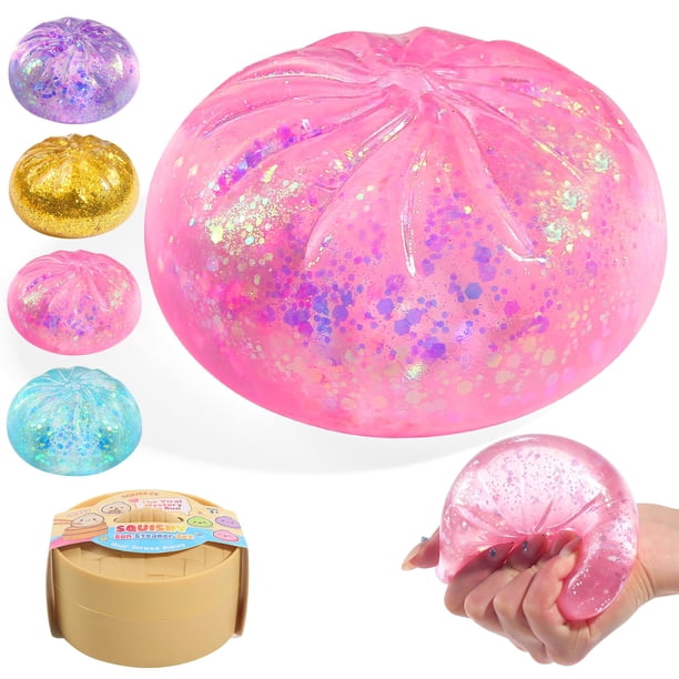 Juguete squishy Tookyhiil dumpling con glitter para aliviar el estrés