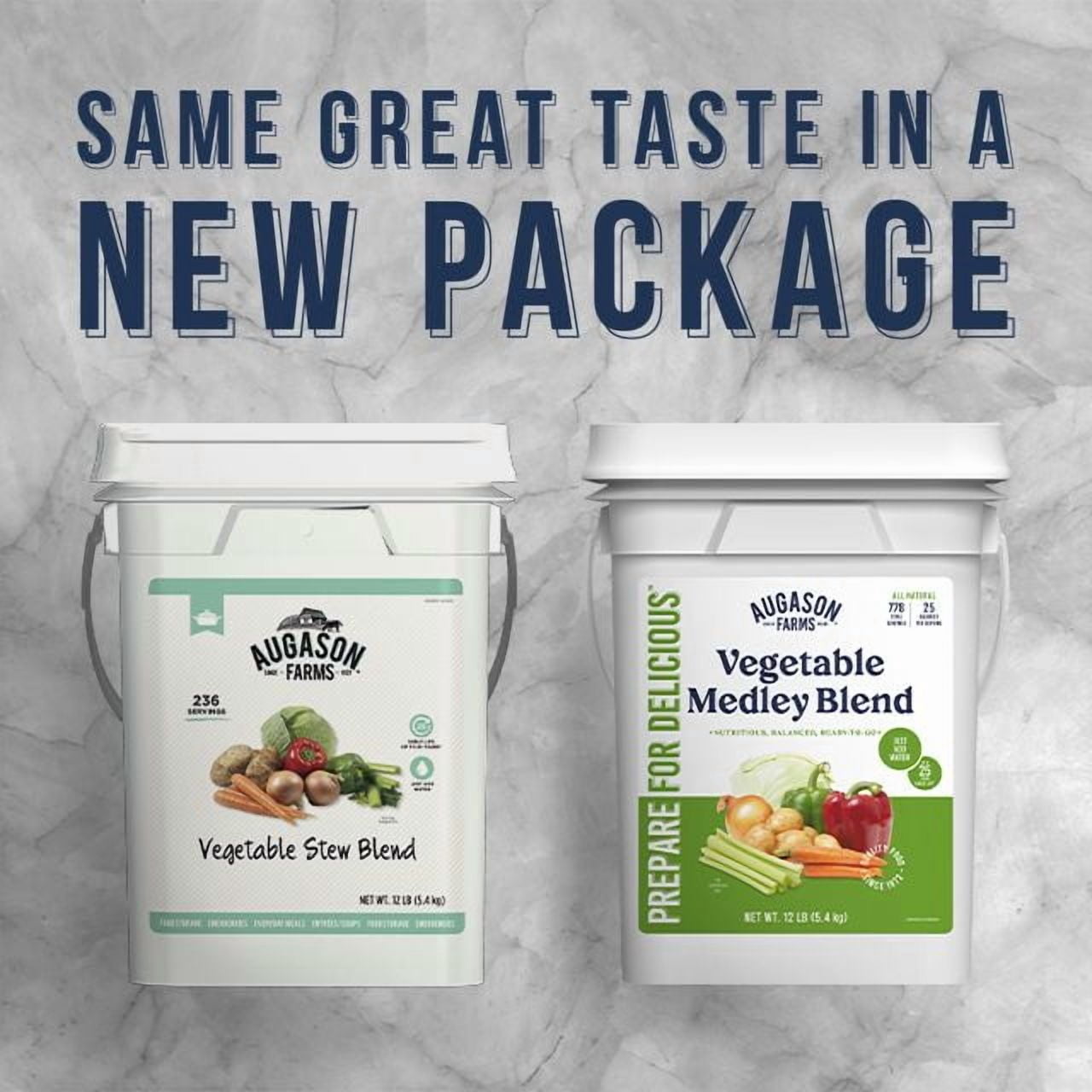 Augason Farms Vegetable Medley Blend 4 Gallon Pail, Bulk Food Storage, Emergency Food Supply, Everyday Meals, 778 Servings