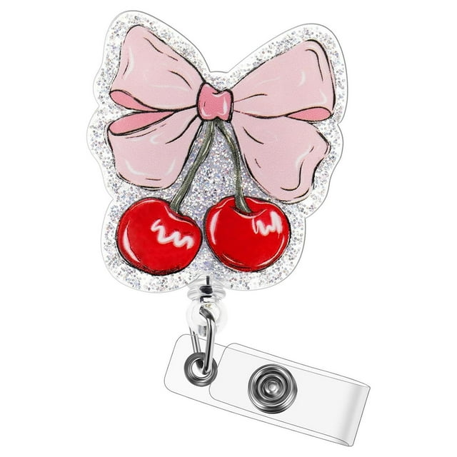 Bobine de Badge Rétractable Pailleté Accessoire à Languette Scintillante Porte-Badge Acrylique Réutilisable Porte-Cartes d'Identité avec Clip pour Travail École Événements Fêtes et Plus Ensemble de Décorations de Noël pour Appartement