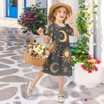 thumbnail image 4 of FORMRS Girls Short Sleeve Dress Summer Casual Round Neck A-line Beach Sundress, Sizes 2T-8T, Sun Moon and Stars Pattern, 4 of 8