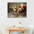 thumbnail image 2 of Nawypu  Vintage Santa Sleigh Wall Art Christmas Decor Canvas Print for Living Room Bathroom Aesthetic Holiday Home Decor, 2 of 4
