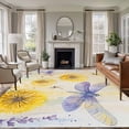 thumbnail image 2 of Spring Dragonfly Area Rugs 5x7 ft Yellow Pastoral Flower Washable Rug Non Slip Indoor Carpet Absorbent Floor Mat for Living Room Bedroom Dining Room, 2 of 9